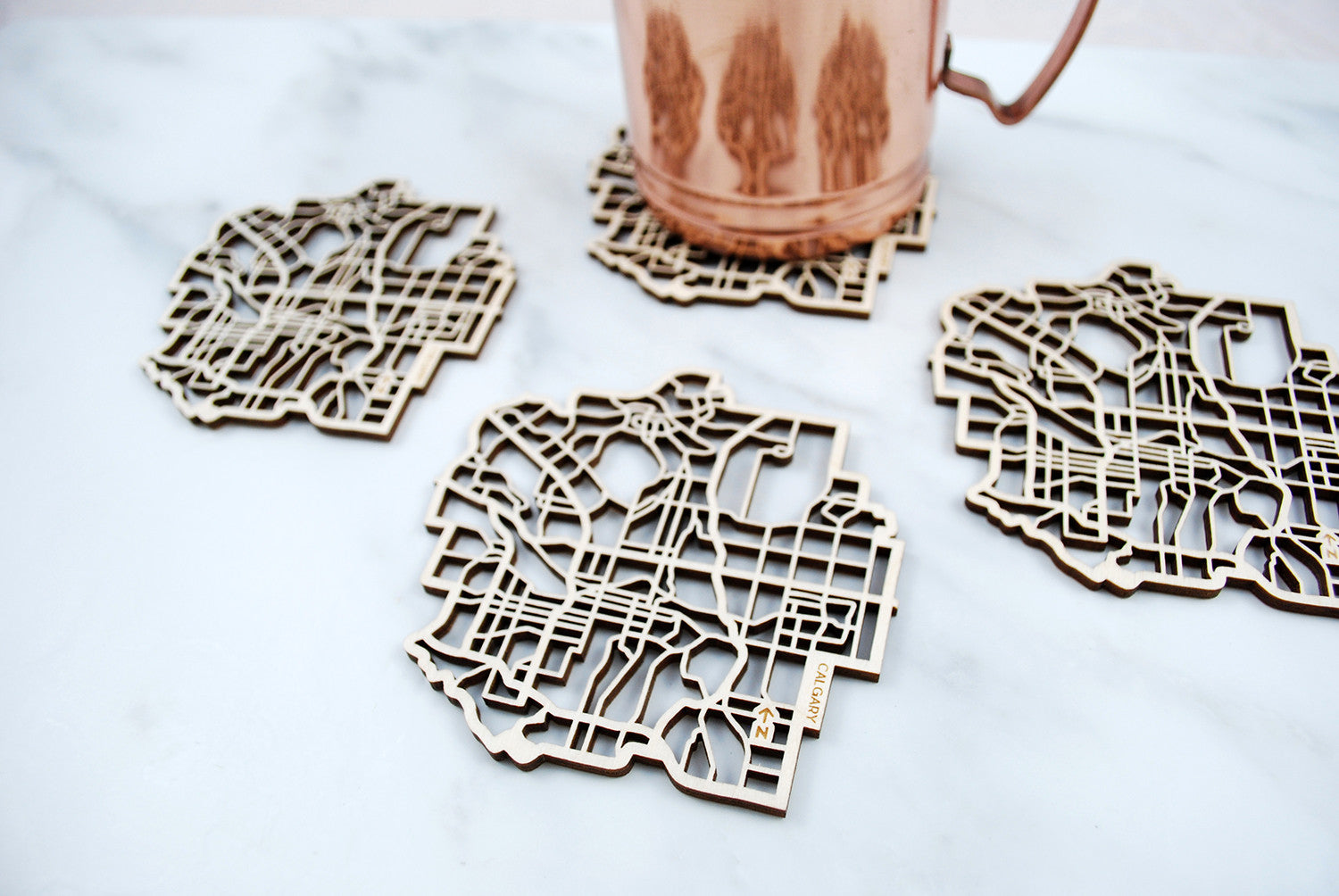 Calgary Map Coasters (set of 4)