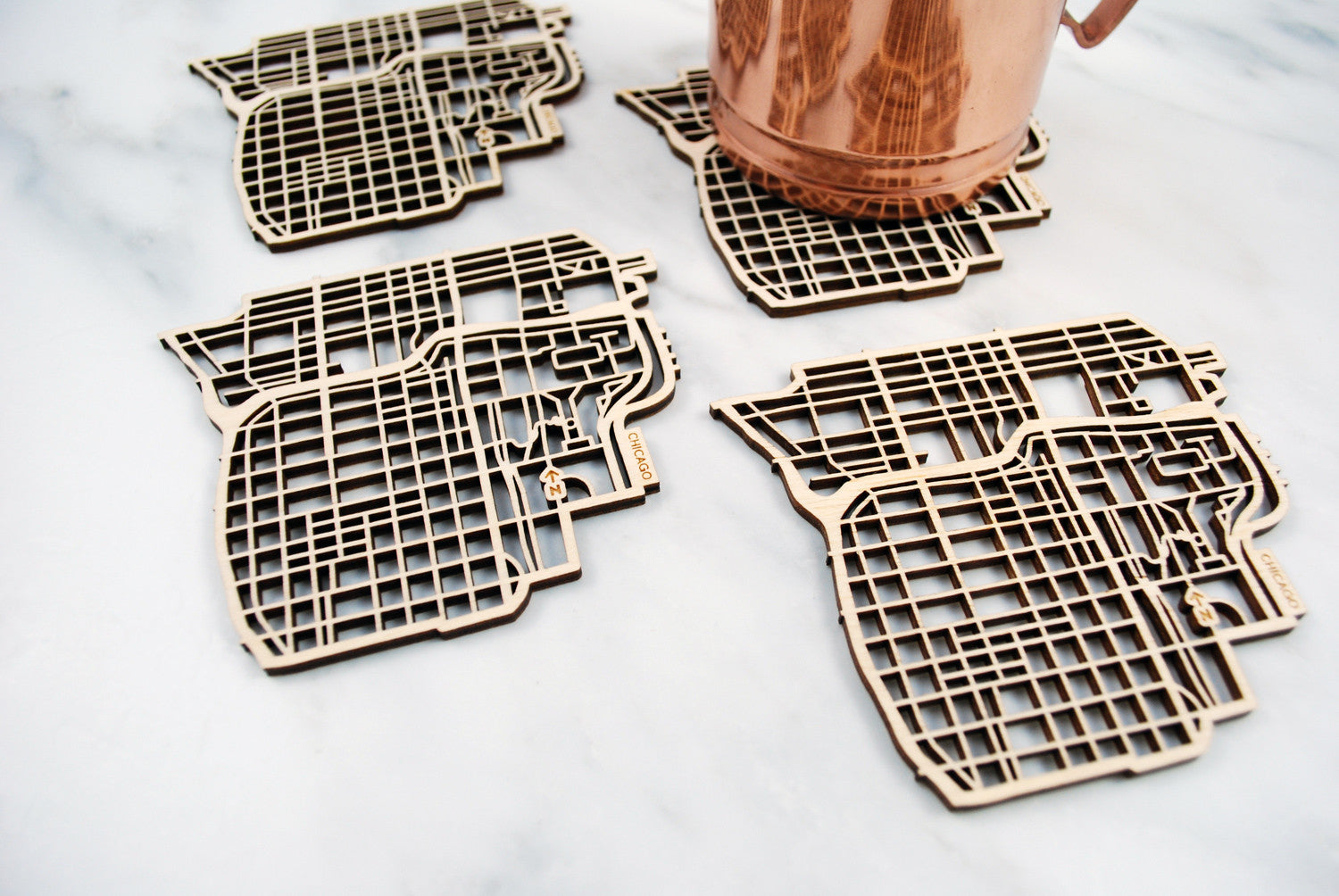Chicago Map Coasters (set of 4)