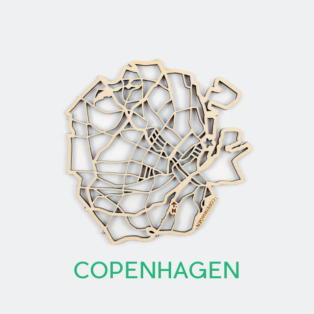Copenhagen Map Coasters (set of 4)
