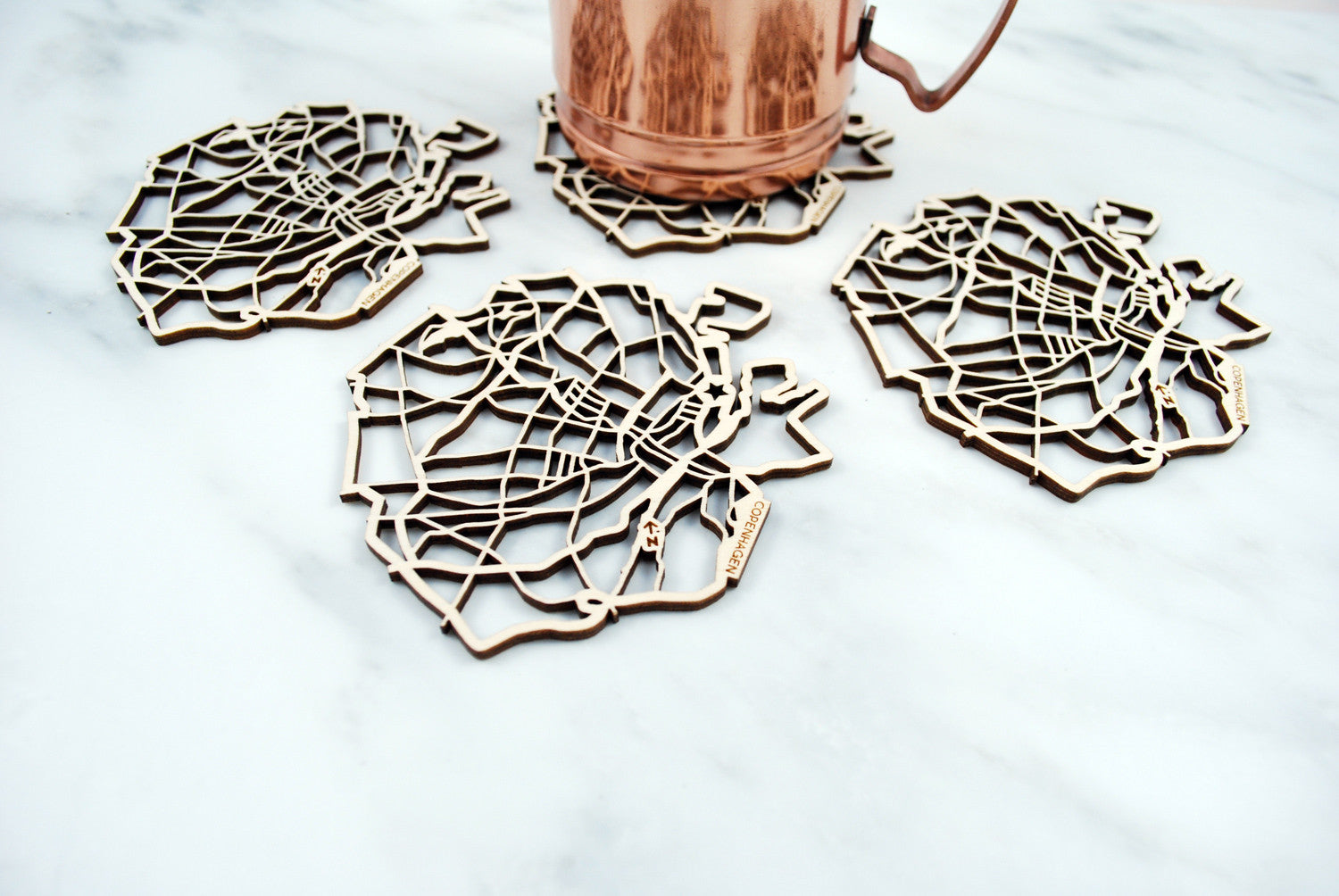 Copenhagen Map Coasters (set of 4)