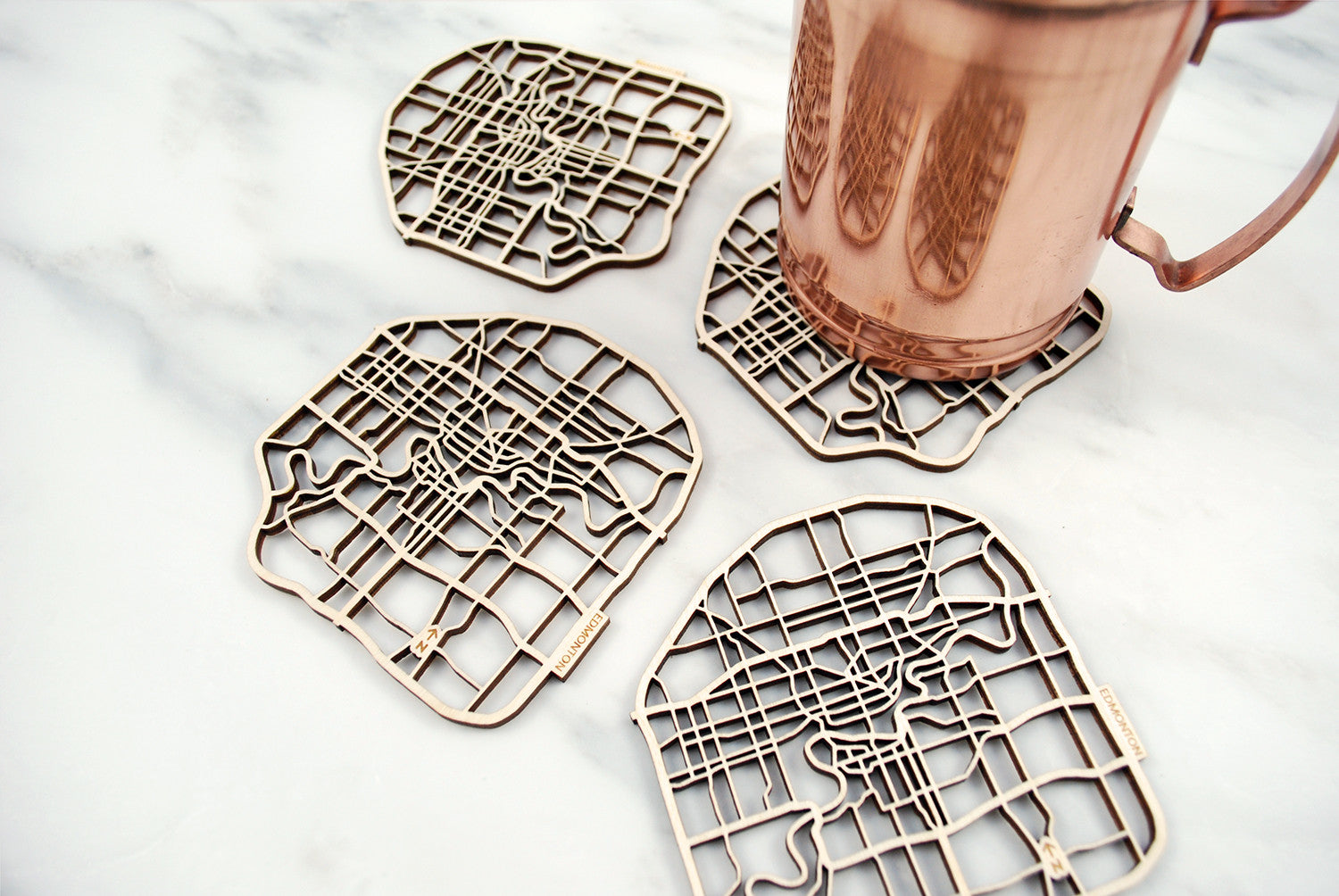 Edmonton Map Coasters (set of 4)