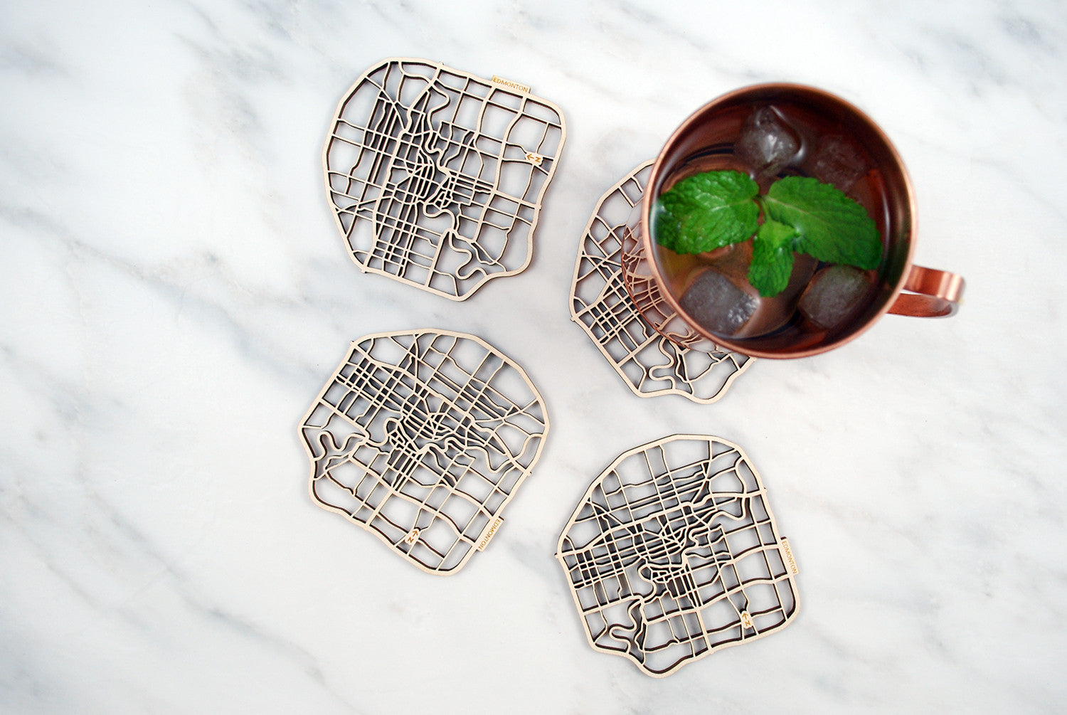 Edmonton Map Coasters (set of 4)