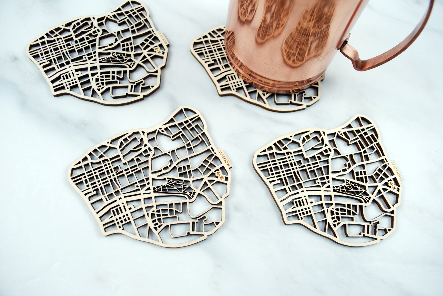 Glasgow Map Coasters (set of 4)