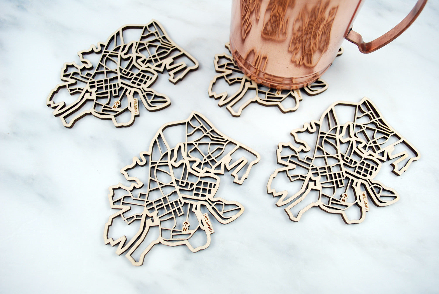 Helsinki Map Coasters (set of 4)