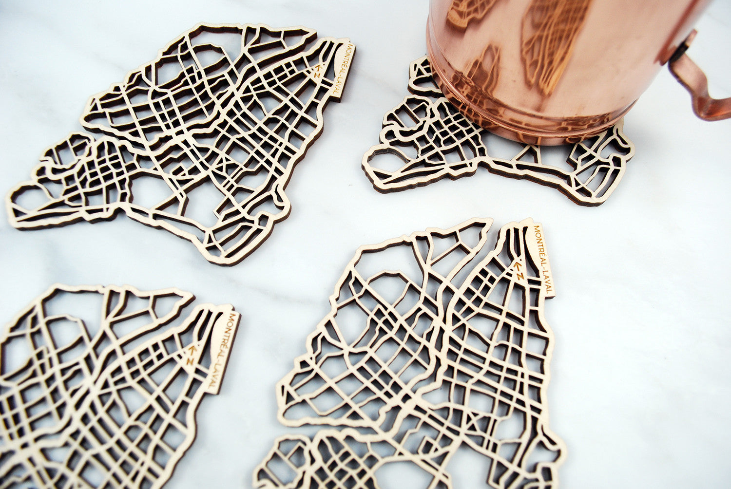 Montréal-Laval Map Coasters (set of 4)