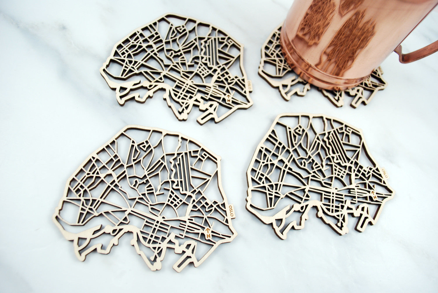 Oslo Map Coasters (set of 4)