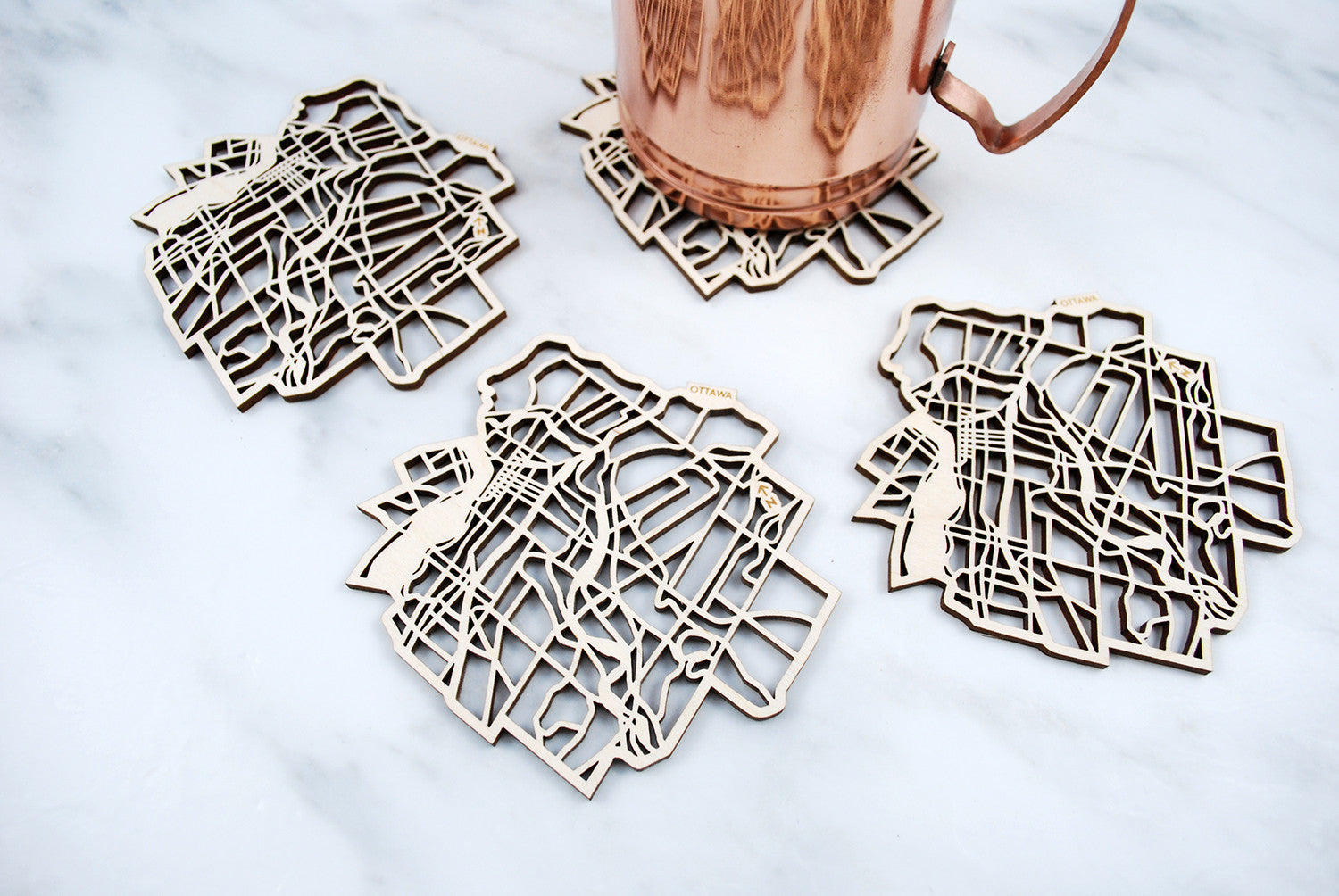 Ottawa Map Coasters (set of 4)