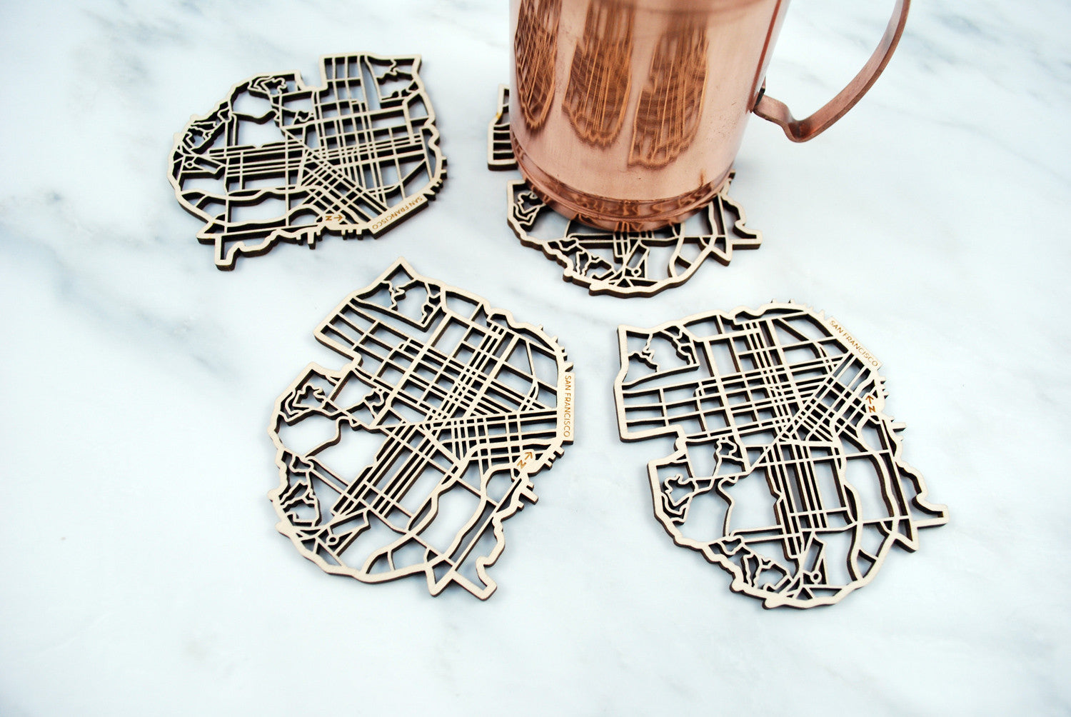San Francisco Map Coasters (set of 4)