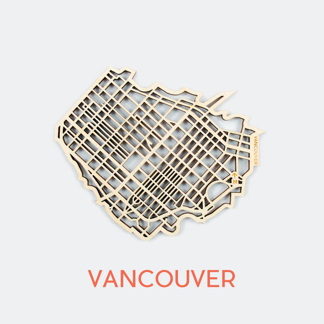 Vancouver Map Coasters (set of 4)