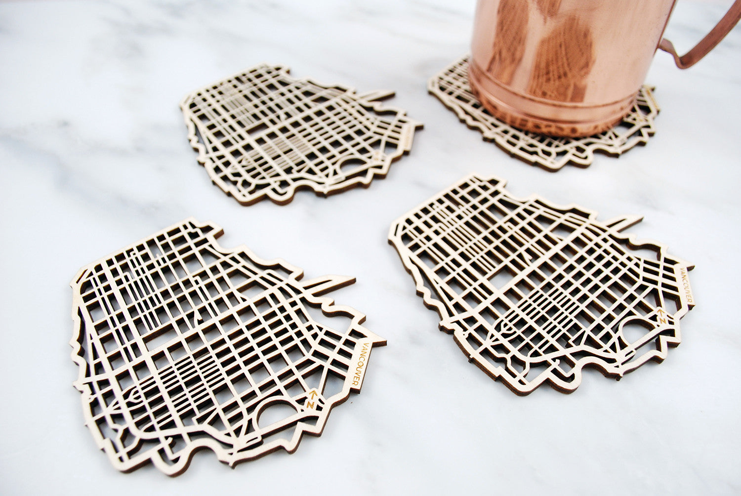 Vancouver Map Coasters (set of 4)