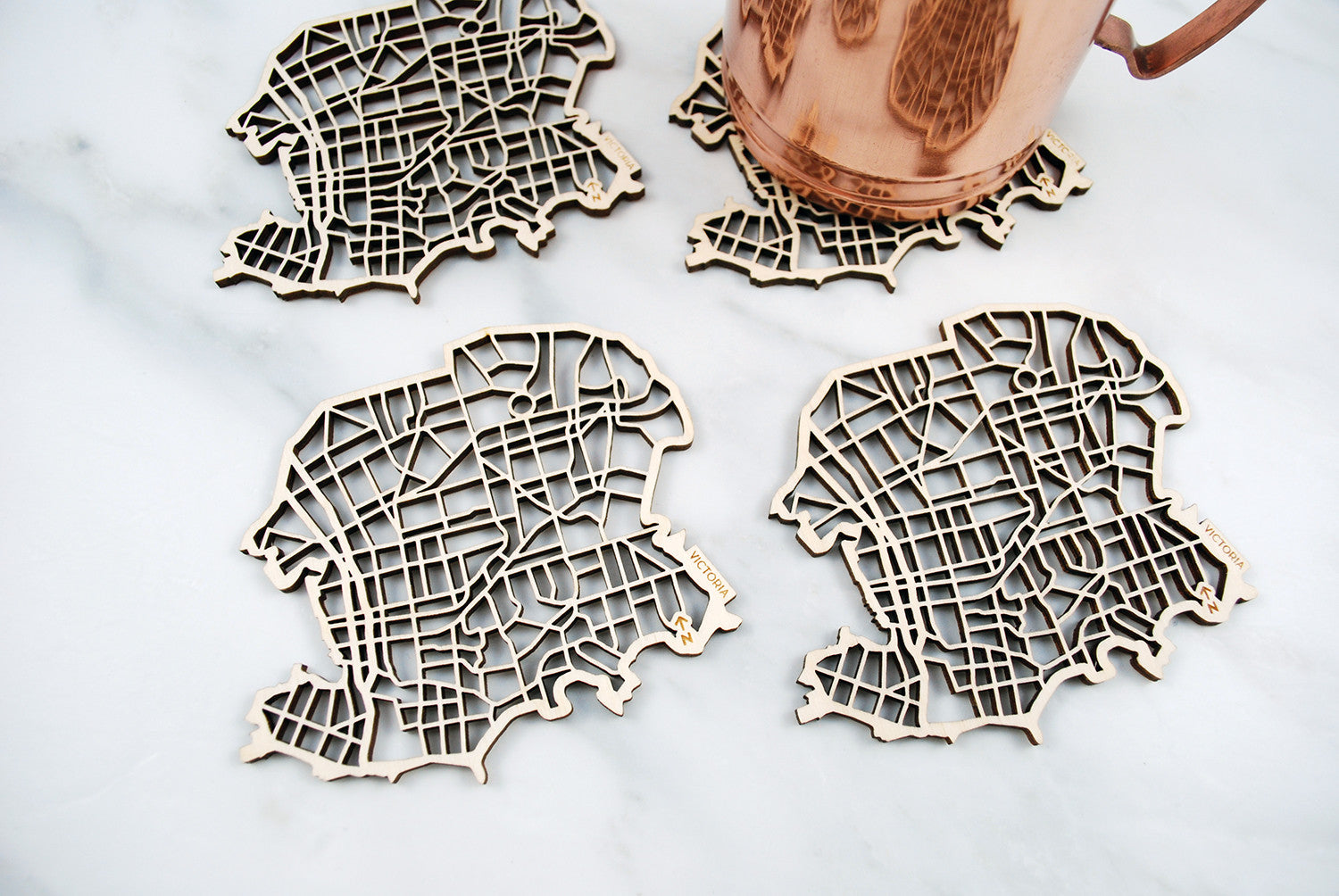 Victoria Map Coasters (set of 4)