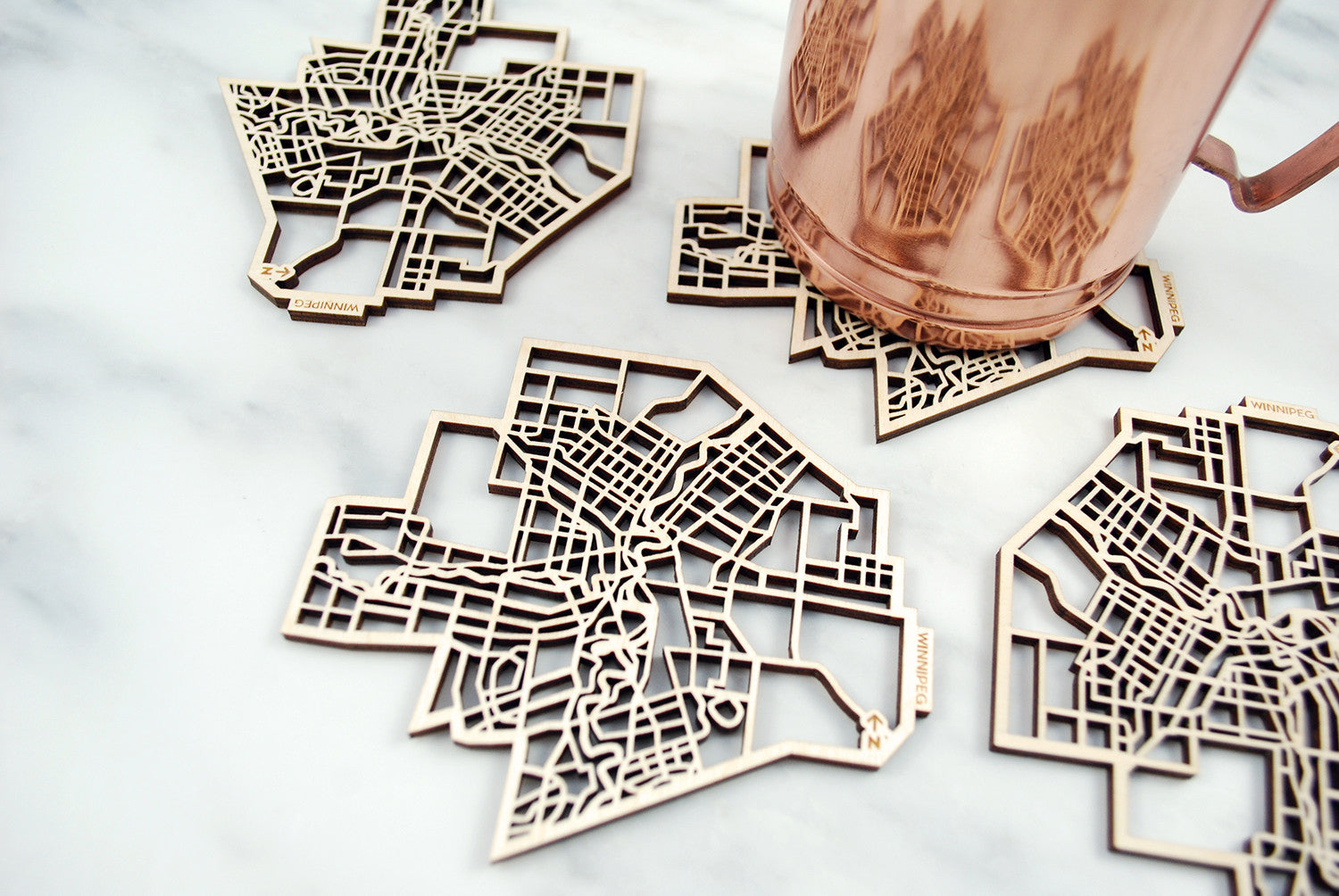 Winnipeg Map Coasters (set of 4)