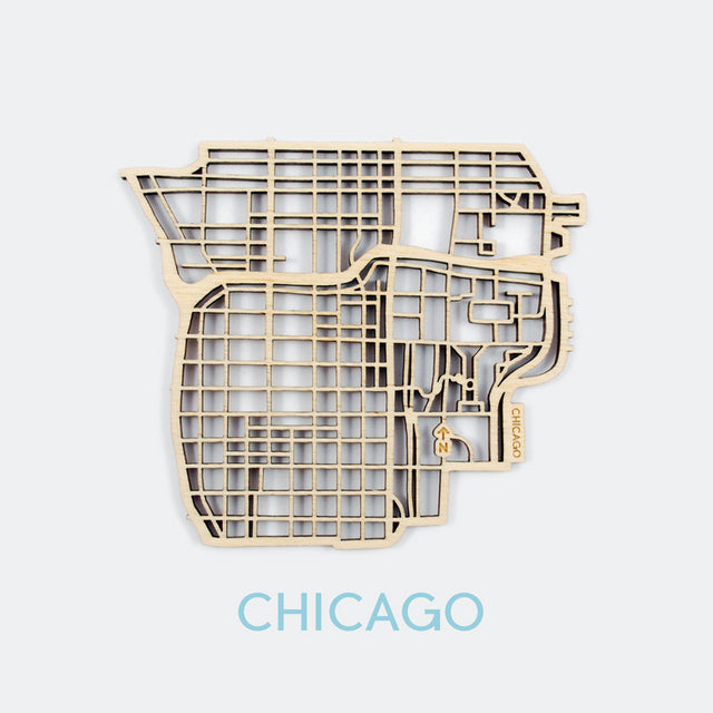 Chicago Map Coasters (set of 4)