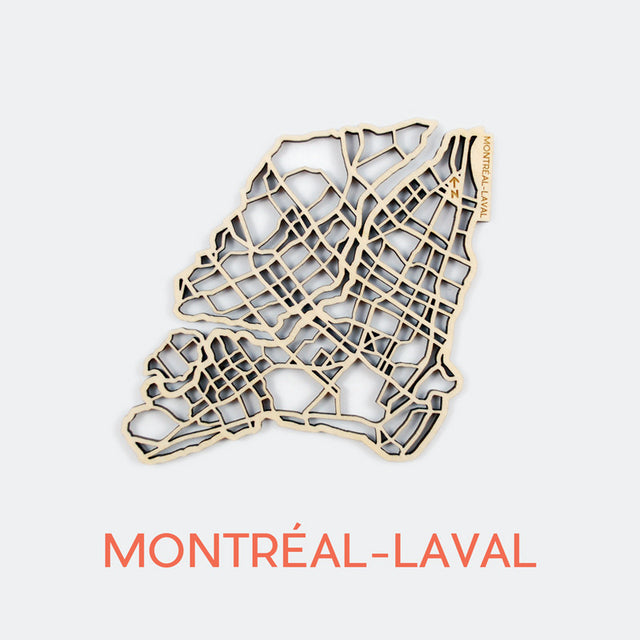 Montréal-Laval Map Coasters (set of 4)