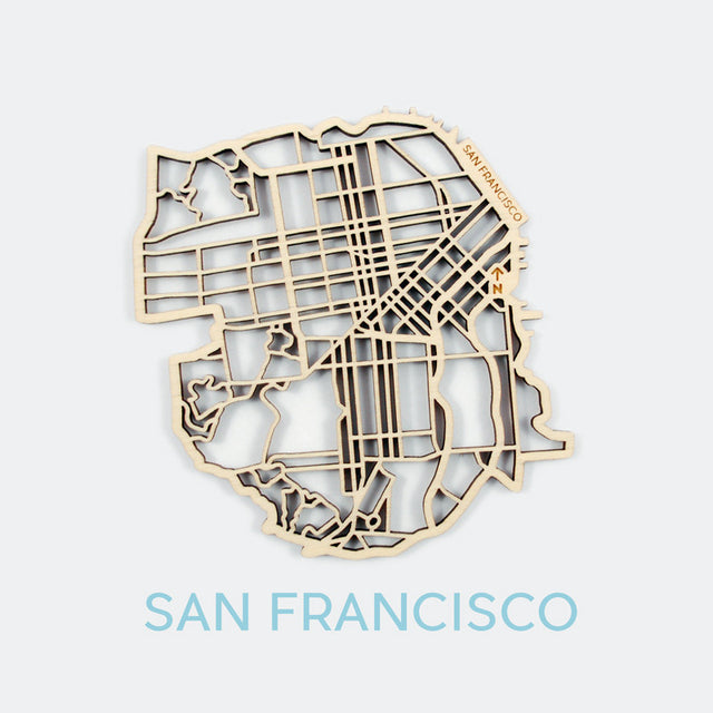San Francisco Map Coasters (set of 4)